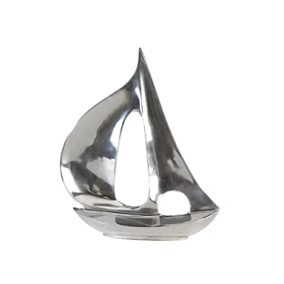 Afbeelding van GILDE Decoratief object Sculptuur zeil boot, zilver (1 stuk)