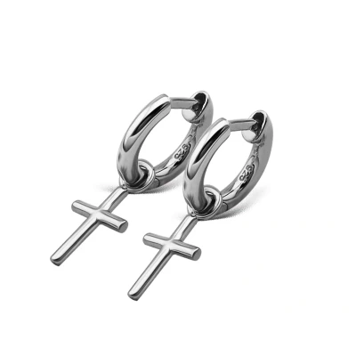 Afbeelding van Jwls4u Oorringen Cross Zilver JE013S