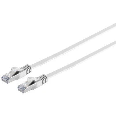 Afbeelding van U/FTP CAT7 0.5M plat wit 100% koper Netwerkkabel Computerkabel Kabel