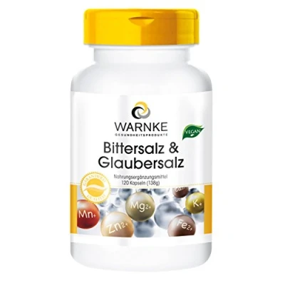 Afbeelding van Epsomzoutcapsules met Glauberzout magnesiumsulfaat veganistisch 120 capsules Warnke Vitalstoffe Duitse apothekerskwalitei