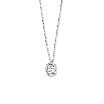 Afbeelding van zilver gerhodineerd collier zirkonia 41 + 4 cm halo 1335364 horloge Zilverkleur 45