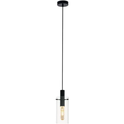 Afbeelding van Leen Bakker EGLO Hanglamp Montefino Zwart Hanglampen Glas
