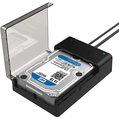 Afbeelding van SABRENT SSD/HDD 2,5/3,5 inch docking station, usb 3.2 Gen1 harde schijf, SATA naar behuizing met voeding 12v, schijf externe adapter case type A 1,8m kabel, zonder gereedschap (EC DFLT)