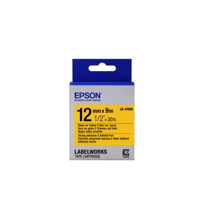 Afbeelding van Epson Strong Adhesive Tape LK 4YBW Strng adh Blk/Yell 12/9