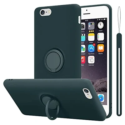 Afbeelding van Cadorabo Hoesje geschikt voor Apple iPhone 6 / 6S in LIQUID GROEN Beschermhoes van TPU silicone Case Cover met ring