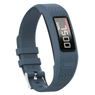 Afbeelding van Yikamosi Compatible With Garmin vivofit 1/vivofit 2 Band,Soft Silicone Stainless Steel Clasp Replacement Bracelet Strap For 2(Small,Slate)