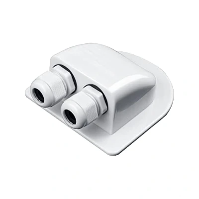Afbeelding van zonne dubbele kabel Entry Gland, Waterdichte fotovoltaïsche plastic beugel gebogen kabelconnector ABS ingang behuizing voor zonnepanelen van RV, Caravan boot
