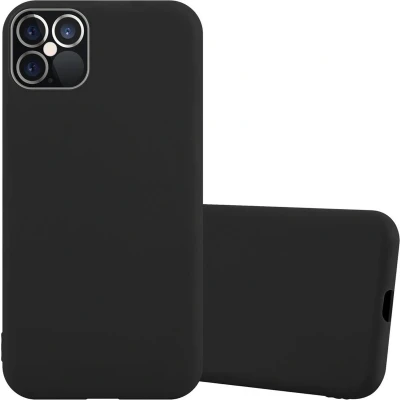 Afbeelding van Cadorabo Hoesje geschikt voor Apple iPhone 12 / PRO in CANDY ZWART Beschermhoes TPU silicone Case Cover