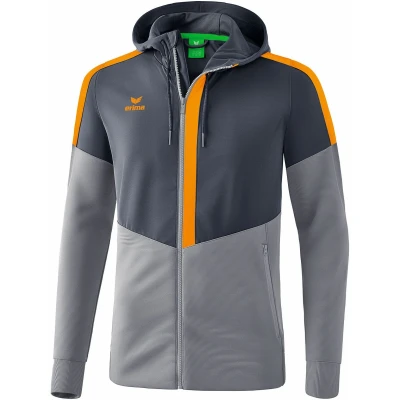 Afbeelding van Squad trainingsjack met capuchon slate grey/monument grey/ new orange / XXXL