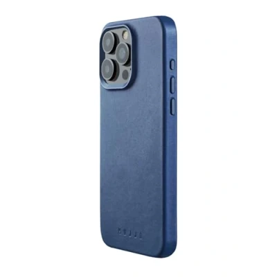 Afbeelding van MUJJO Leather Case with MagSafe iPhone 15 Pro Max blauw CL 041 BL