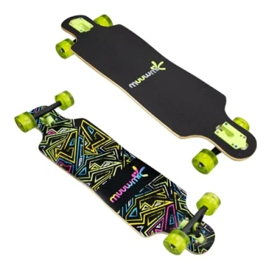 Afbeelding van Muuwmi Longboard Compact ABEC 7 Neon, met lichtgevende wielen