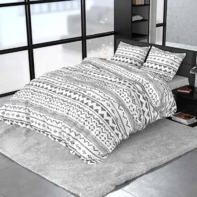 Afbeelding van Dreamhouse Satin Scandinavian Bohemian Scandino Dekbedovertrekset Lits Jumeaux 240x200/220 + 2 kussenslopen 60x70 Wit