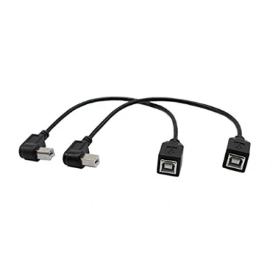Afbeelding van Cerrxian 22,9 cm (9 inch) USB 2.0 B kabelcombo, links haakse &amp; rechts stekker naar aansluiting, synchronisatiekabel, 1 paar