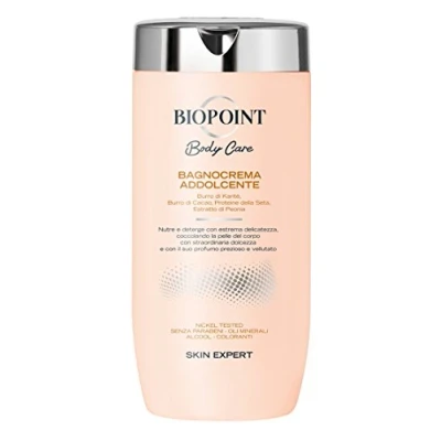 Afbeelding van Biopoint Sanfte Creme Badezimmer, pflegend, mit Seidenprotein und Pfingstrose Extrakt, verleiht eine weiche, duftende Haut, 400 ml