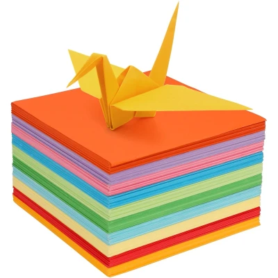 Afbeelding van Belle Vous 1100 Vellen Dubbelzijdig Origami Papier Set 15 x cm Vierkante Velletjes 10 Heldere Kleuren Makkelijk te Vouwen Voor Kinderen &amp; Volwassenen DIY Kunst en Hobby