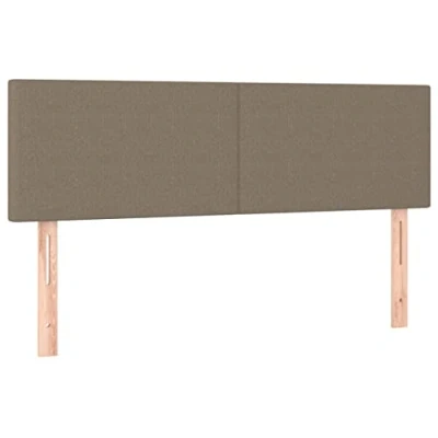 Afbeelding van vidaXL Hoofdborden 2 st 72x5x78/88 cm stof taupe, hoofdeinde, houten bedonderdeel, hoofdbord, slaapkamermeubel, bedaccessoire