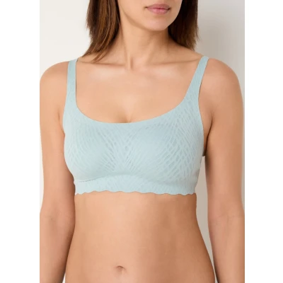 Afbeelding van Sloggi dames Zero Feel Bliss naadloze bralette met uitneembare vulling in de kleur Turquoise, maat: XL