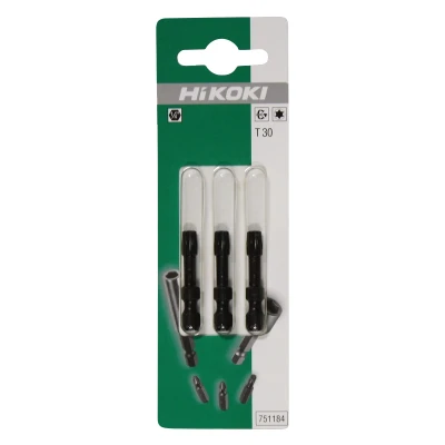 Afbeelding van Hikoki Torx bitset 1/4&quot; T30 38mm Krachtbit 3 stuks
