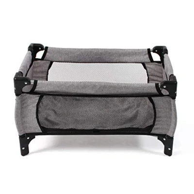 Afbeelding van Bayer Chic 2000 653 19 reisbed Deluxe voor babypoppen tot 50 cm, poppenbed, poppenmeubels, gemêleerd grijs, klein