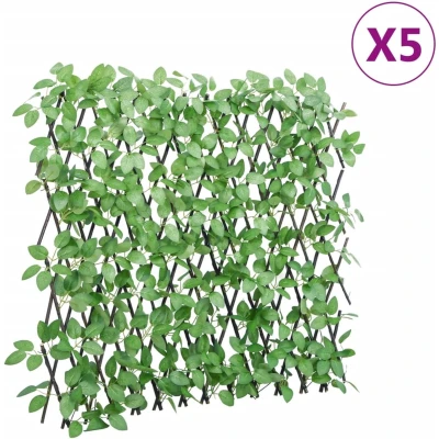 Afbeelding van Kunstplant klimop op latwerk 5 st uittrekbaar 180x65 cm groen