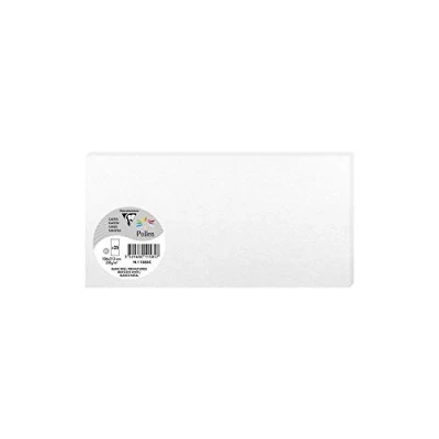 Afbeelding van Clairefontaine 106 x 213 mm Pollen Iridescent Card, 210 g, Wit, 25 stuks
