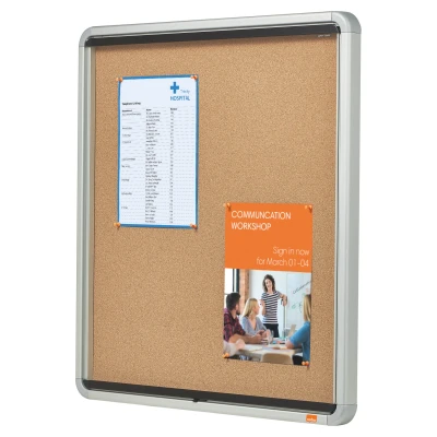 Afbeelding van Nobo Prikbord van kurk met slot, 6 x A4, Gamma Premium Plus, bruin, 1902562