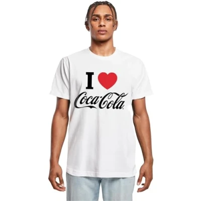 Afbeelding van Merchcode COCA COLA I LOVE COKE Tshirt print, Heren, Maat: Large, White