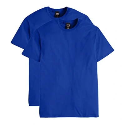Afbeelding van Hanes Heren Nano Premium Cotton T Shirt (Pack van 2), Deep Royal., M