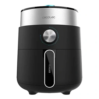 Afbeelding van Cecotec Cecofry Essential Rapid Dark friteuse zonder olie, 2,5 l hete lucht, 1200 W, dieet, handmatige controle, PerfectCook technologie, weer en temperatuurinstelbaar, anti slip basis Donker, Unisex