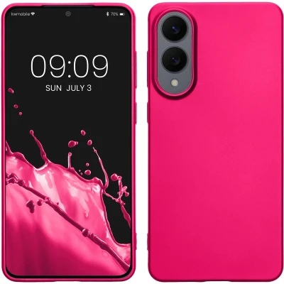 Afbeelding van kwmobile telefoonhoesje geschikt voor Samsung Galaxy S25 Edge Hoesje smartphone Back cover in metallic roze