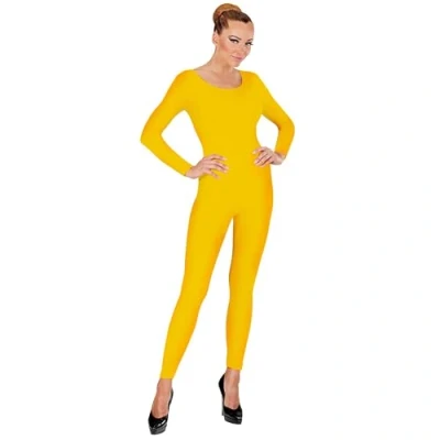 Afbeelding van Widmann Dans &amp; Entertainment Kostuum Unicolor Body Volwassen, Lang, Geel Vrouw Medium / Large Carnavalskleding Verkleedkleding
