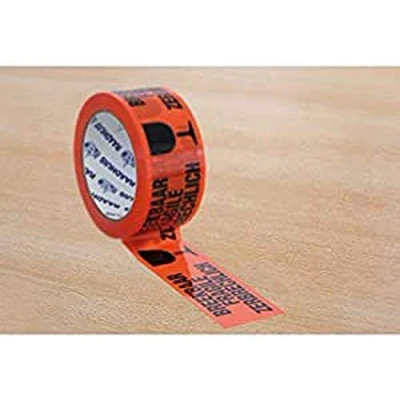 Afbeelding van Raadhuis verpakkingstape 50mmx66m oranje breekbaar 3 rol RD 351159