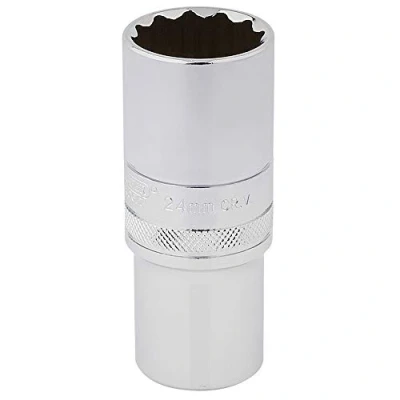 Afbeelding van Draper 33802 1/2&quot; vierkante aandrijving Hi Torq 12 punt diepe socket, 24 mm grootte, blauw