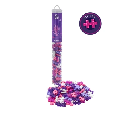 Afbeelding van Plus Glitter Mix Tube Constructiespeelgoed Set Met Bouwstenen 100 Delige Bouwset Bouwspeelgoed Vanaf 3 Jaar