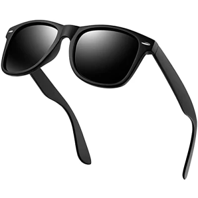 Afbeelding van KANASTAL Gepolariseerde Zonnebril Heren Zwart Klassieke Retro Mode UV400 Bescherming Blackout Dames Auto Unisex Mat