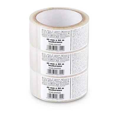Afbeelding van Scley Tape PP wikkelband 45 mm x 66 m transparant 3 stuks
