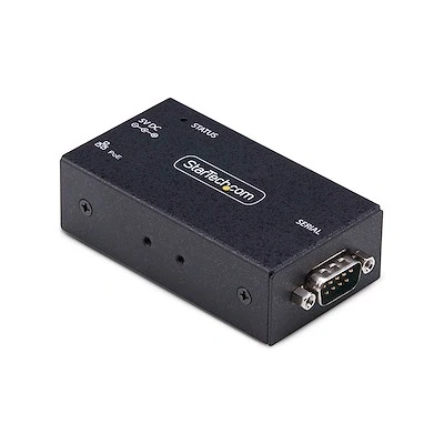 Afbeelding van StarTech.com 1 Port Serieel naar Ethernet Adapter, 802.3af PoE Serial Device Server, Muur/DIN Rail, LAN DB9 Converter