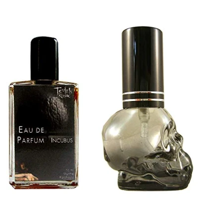 Afbeelding van Teufelsküche Patchouli&quot;Incubus&quot; + lege flacon Skull Patchouly met Myrhe, unisex, Eau de Parfum, Gothic Mini flacon, 10 ml glazen Gotische