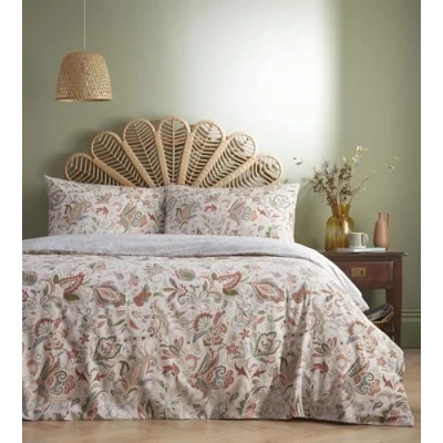 Afbeelding van Simply Charlotte Jacobus Tweepersoonsbed Dekbedovertrek Set Paisley Beddengoed Bed Naturel