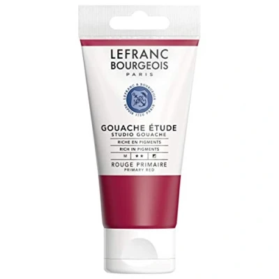Afbeelding van Lefranc Bourgeois 301244 Study Gouache sterke, lichtechte, dekkende kleuren in de 80ml tube Red