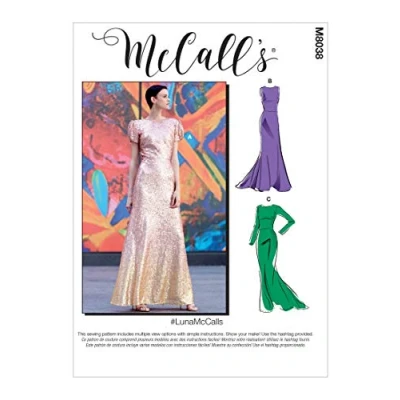 Afbeelding van McCalls patroon M8038RR Misses&#039; &amp; Women&#039;s speciale gelegenheden jurken, papier, diverse, RR (18W 20W 22W 24W)