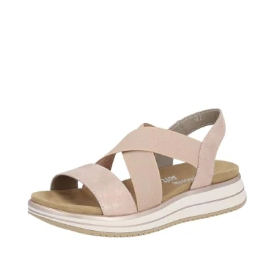 Afbeelding van Remonte Sandalen met plateauzool, Dames, Maat: 39, Rosa Leer