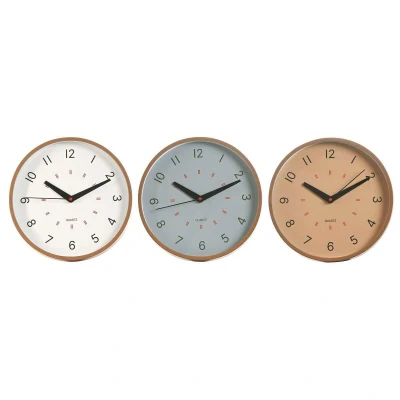 Afbeelding van Muurklok Home ESPRIT Wit Beige Grijs PVC 30 x 4 cm (3 Stuks)