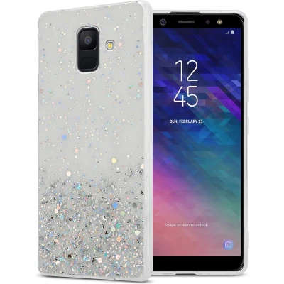 Afbeelding van Cadorabo Hoesje geschikt voor Samsung Galaxy A6 2018 in Transparant met Glitter Beschermhoes van flexibel TPU silicone fonkelende glitters Case Cover Etui