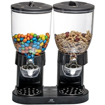 Afbeelding van United Entertainment Cornflakes Dispenser, Dubbele voorraadbus voor Ontbijtgranen, Keuken accessoire, 42x33x20, Zwart