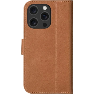 Afbeelding van Apple iPhone 16 Pro Hoesje Echt leder dbramante1928 Bookcase Bruin Telefoonhoesje