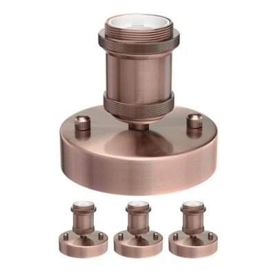 Afbeelding van ledscom.de 4 stuks plafondlamp/fitting RETRA, brons mat, 1x E27 max. 60W