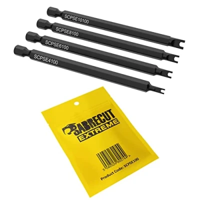 Afbeelding van 4 x SabreCut SCPSE100 Sleutel Snake Eye Varkens Neus Beveiliging Schroevendraaier Bits Maten: 6 8 10 100mm (Lengte)
