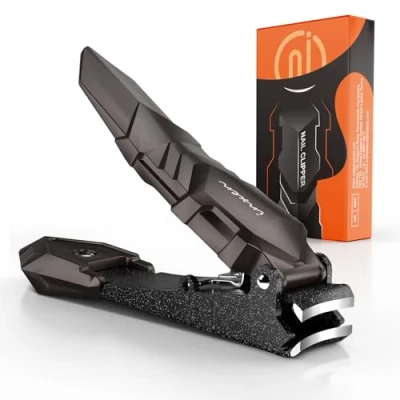 Afbeelding van nagelknipper van Heavy Duty No Splash zelfverzamelend met opvangbak, Professionele voor vingernagel en teennagel,scherpe grote alles in één Teennagelknippers
