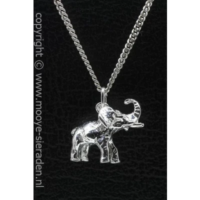 Afbeelding van Zilveren Olifant middel ketting hanger